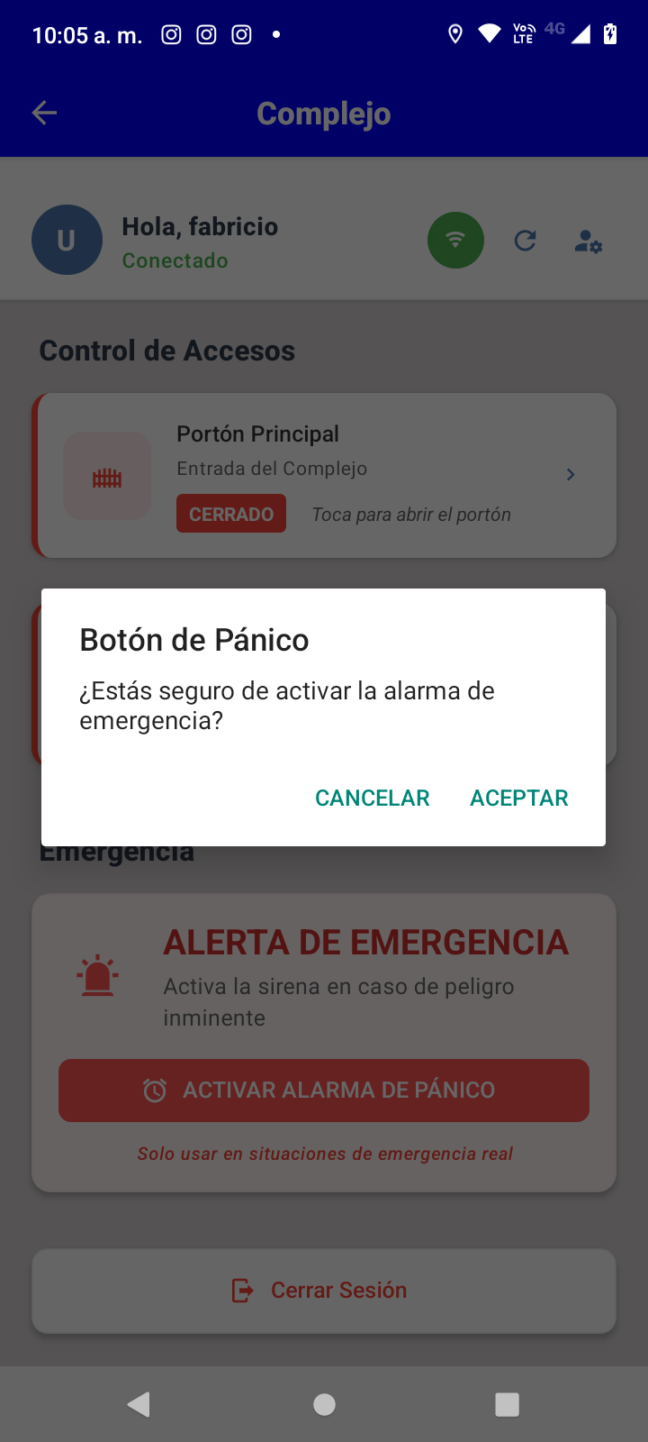 Conexión Segura: botón de pánico