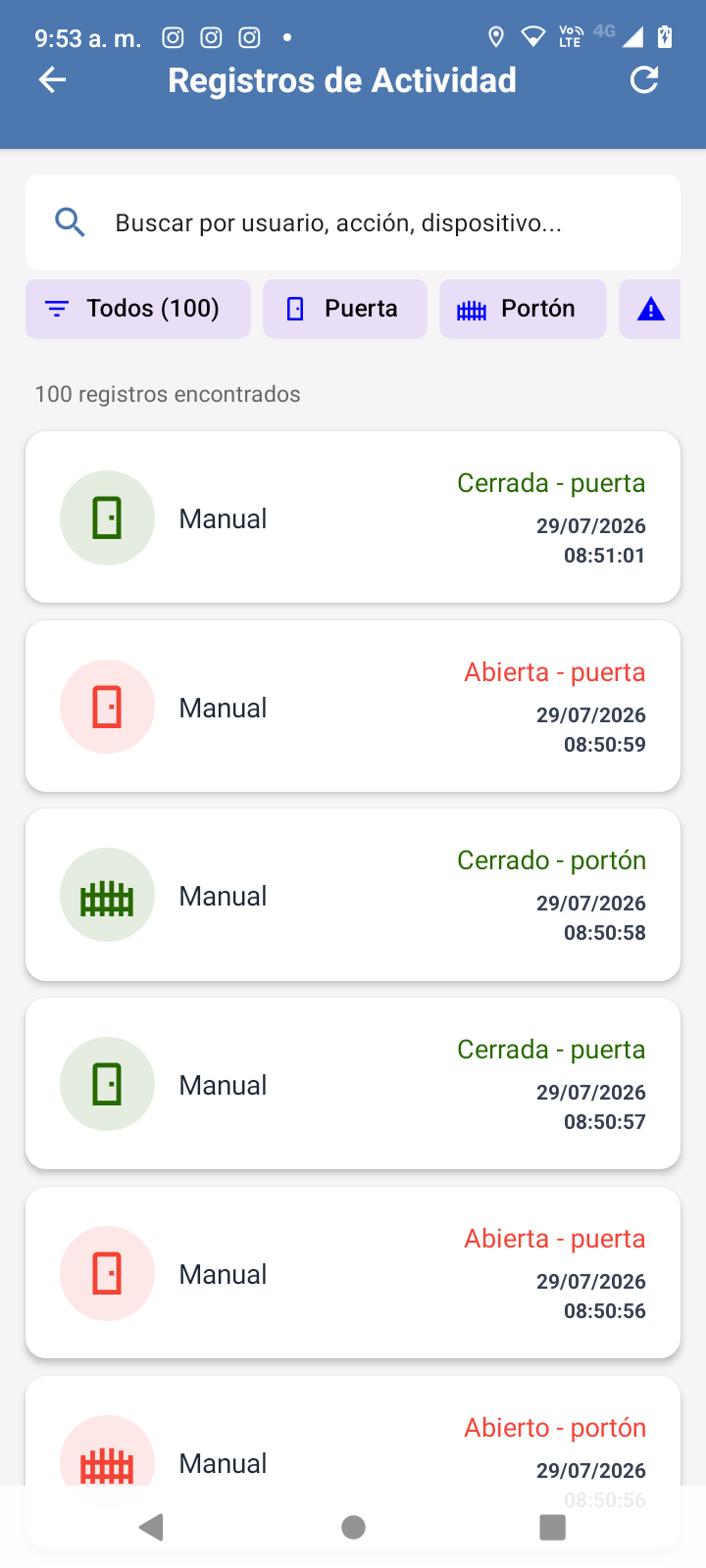 Conexión Segura: registros de actividad